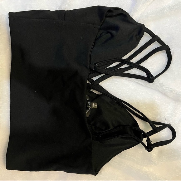 DYNAMITE BLACK BUSTIER CROPTOP - Picture 2 of 2
